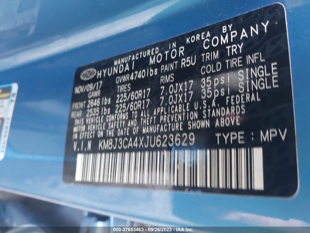 Hyundai TUCSON SEL 2018 KM8J3CA4XJU623629 Image 9