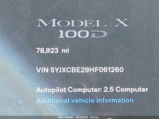 Tesla Model X 90d/75d/100d 2017 5YJXCBE29HF061260 Image 14