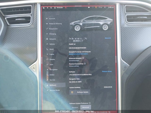 Tesla Model X 90d/75d/100d 2017 5YJXCBE29HF061260 Image 7