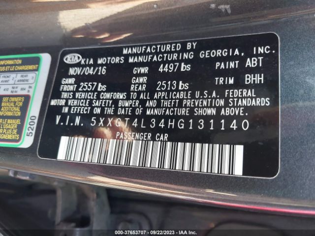 5XXGT4L34HG131140 KIA Optima Lx