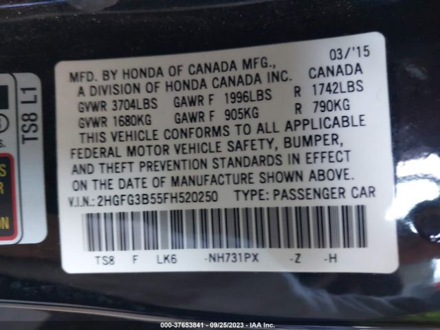 2HGFG3B55FH520250 Honda Civic Coupe Lx