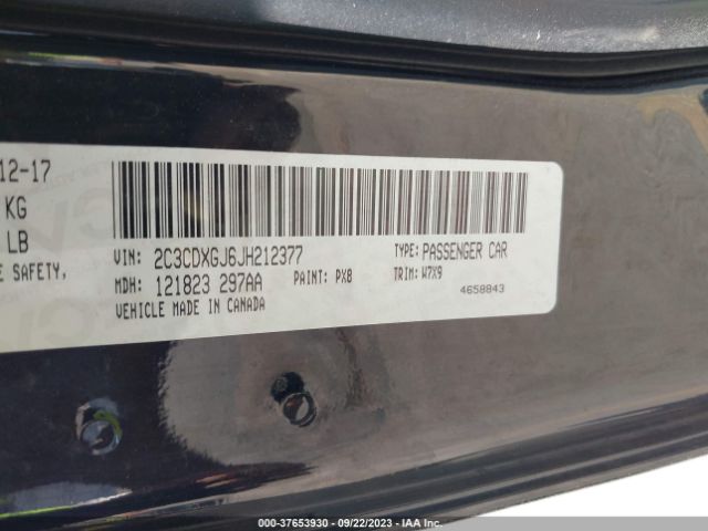 2C3CDXGJ6JH212377 Dodge Charger R/t Scat Pack Rwd