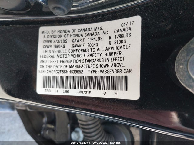 Honda Civic Sedan Lx 2017 2HGFC2F56HH539652 Image 9
