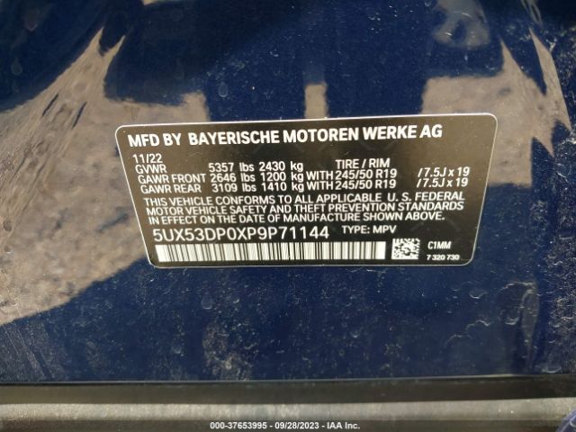 2023 BMW X3 5UX53DP0XP9P71144 Photo 8
