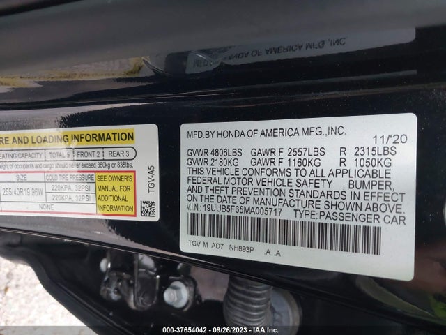 Acura Tlx W/advance Package 2021 19UUB5F65MA005717 Image 9