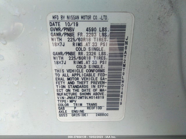 Nissan ROGUE SV 2020 JN8AT2MT9LW014819 Image 9
