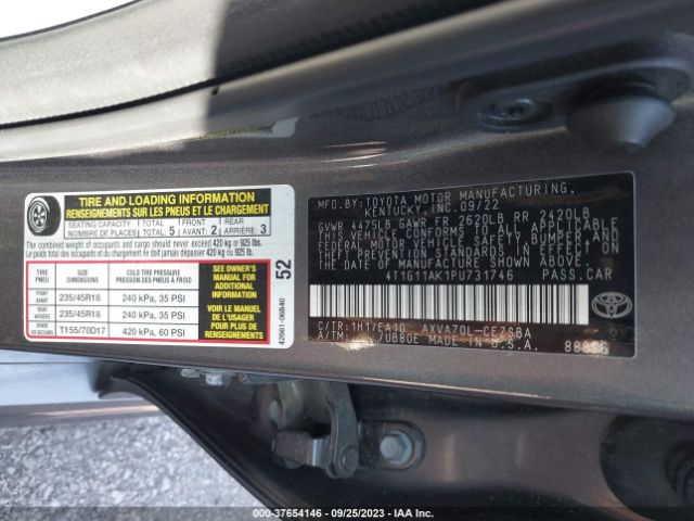 4T1G11AK1PU731746 Toyota Camry Se/se Nightshade