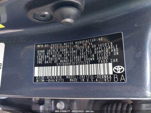 Toyota Corolla Le Plus 2015 5YFBURHEXFP225297 Image 9