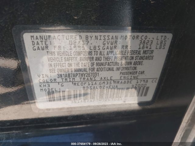 3N1AB7AP7HY267031 Nissan SENTRA SV