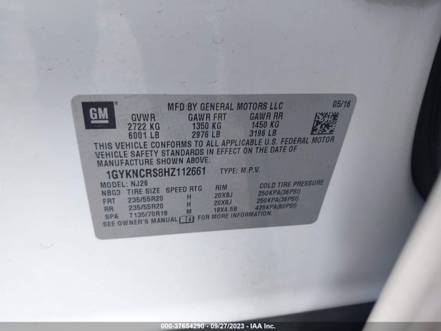 1GYKNCRS8HZ112661 Cadillac Xt5 Premium Luxury Fwd