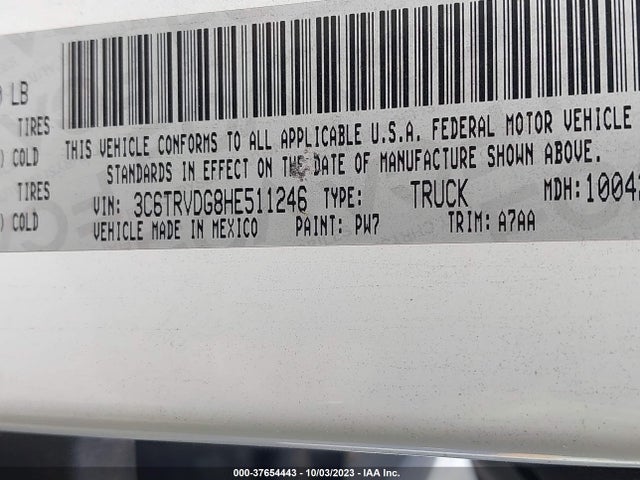 3C6TRVDG8HE511246 RAM Promaster Cargo Van