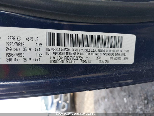 2015 JEEP PATRIOT SPORT VIN: 1C4NJRBB6FD321709