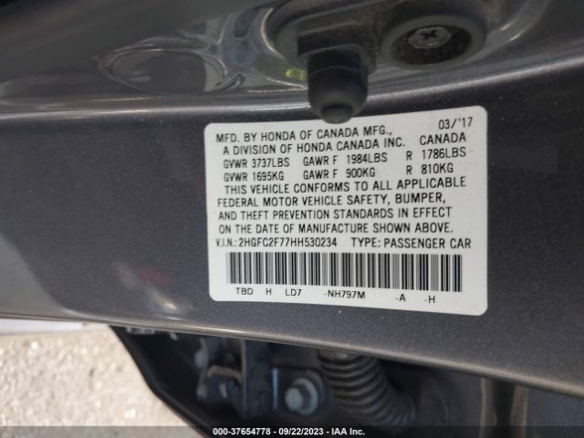 2HGFC2F77HH530234 Honda Civic Sedan Ex