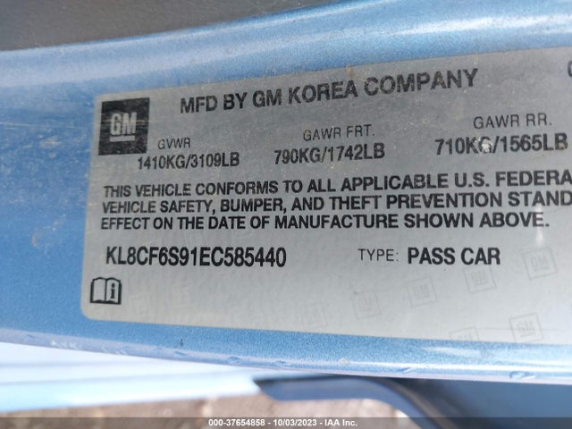 Chevrolet Spark Lt 2014 KL8CF6S91EC585440 Image 9