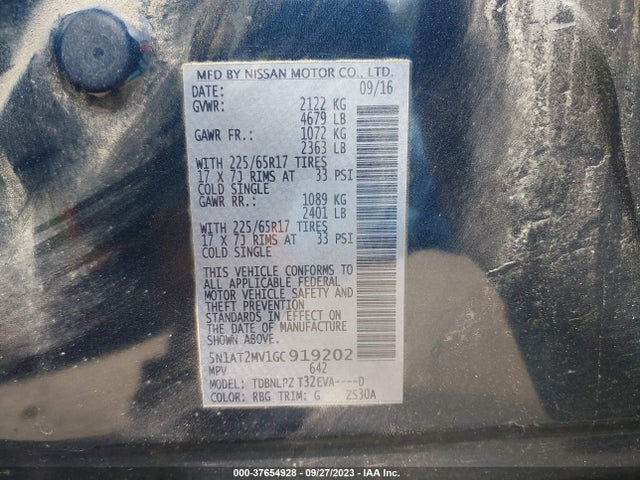 Nissan ROGUE S 2016 5N1AT2MV1GC919202 Image 9
