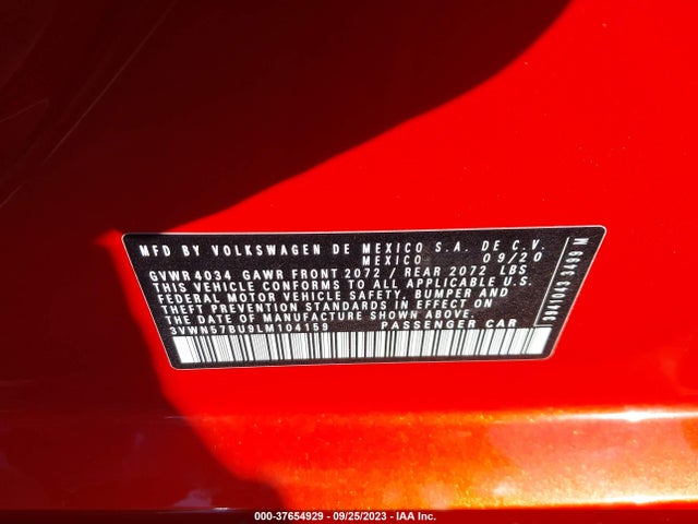 3VWN57BU9LM104159 Volkswagen Jetta S/r-line