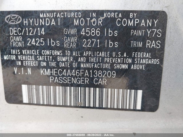 Hyundai SONATA HYBRID 2015 KMHEC4A46FA138209 Image 9