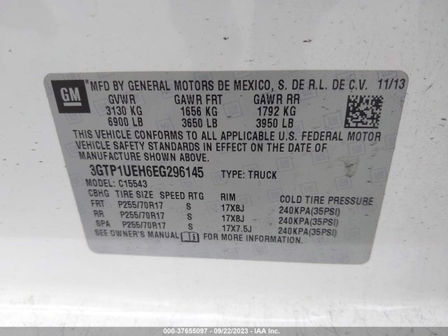 2014 GMC SIERRA 1500 SLE VIN: 3GTP1UEH6EG296145