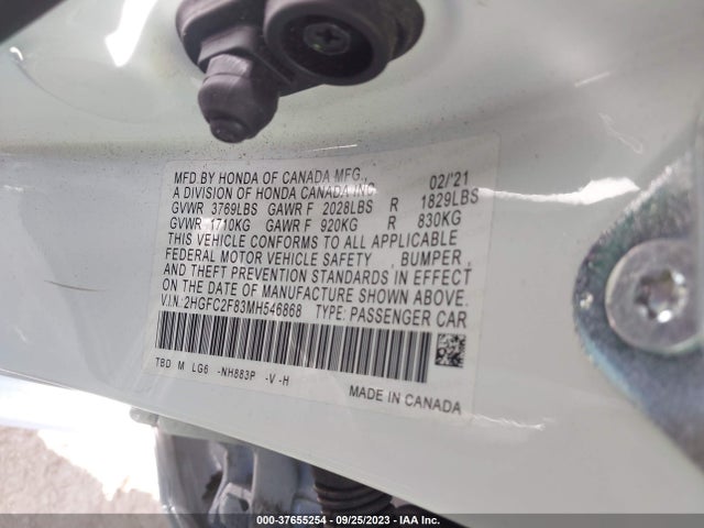 2021 HONDA CIVIC SEDAN 2HGFC2F83MH546868 Photo 8