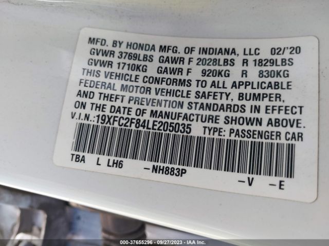 19XFC2F84LE205035 Honda Civic Sedan Sport