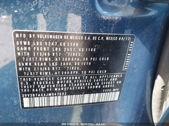 3VV3B7AX4JM047592 Volkswagen Tiguan Sel/se