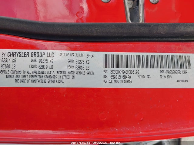 Dodge Charger Sxt 2014 2C3CDXHG4EH360102 Image 9