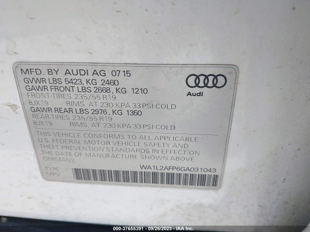 Audi Q5 Premium Plus 2016 WA1L2AFP6GA031043 Image 9