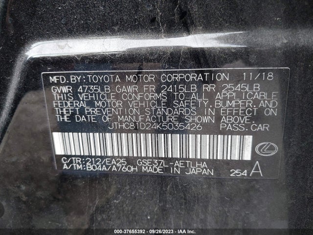JTHC81D24K5035426 Lexus Is Is 300