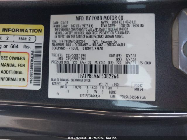 1FATP8EM6F5382264 Ford Mustang V6
