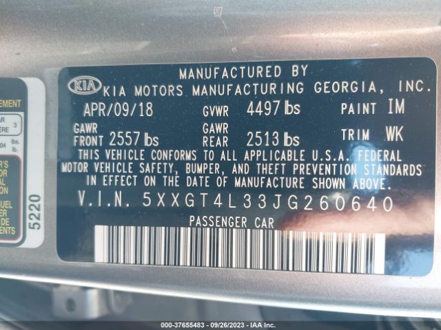 5XXGT4L33JG260640 KIA Optima Lx