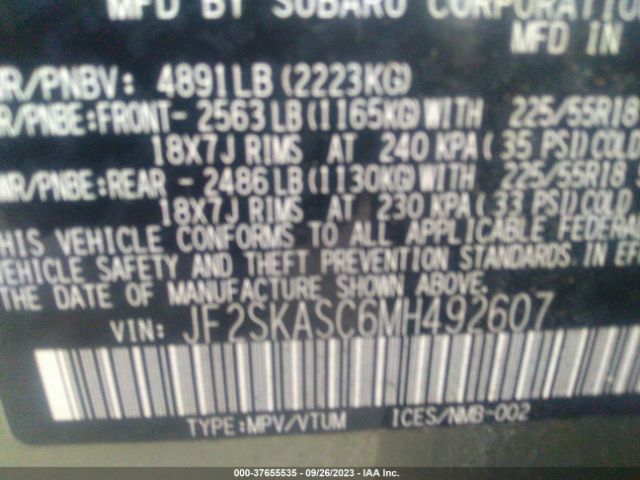 JF2SKASC6MH492607 Subaru Forester Limited