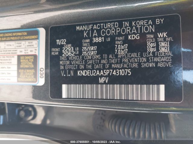 KNDEU2AA5P7431075 KIA SELTOS S