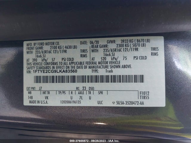 Ford Transit-150 Cargo Van 2020 1FTYE2CG9LKA83560 Image 9