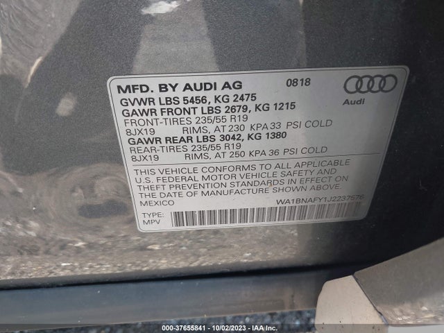 WA1BNAFY1J2237576 Audi Q5 Premium Plus