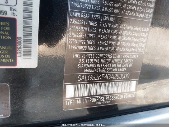 SALGS2KF4GA263000 Land Rover Range Rover Diesel Hse