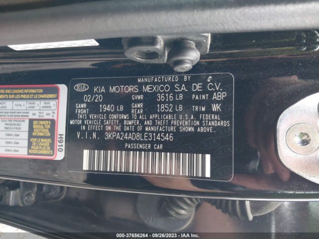 3KPA24AD8LE314546 KIA RIO S