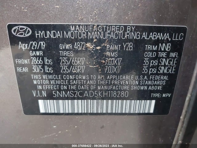 Hyundai Santa Fe Se 2019 5NMS2CAD5KH118280 Image 9