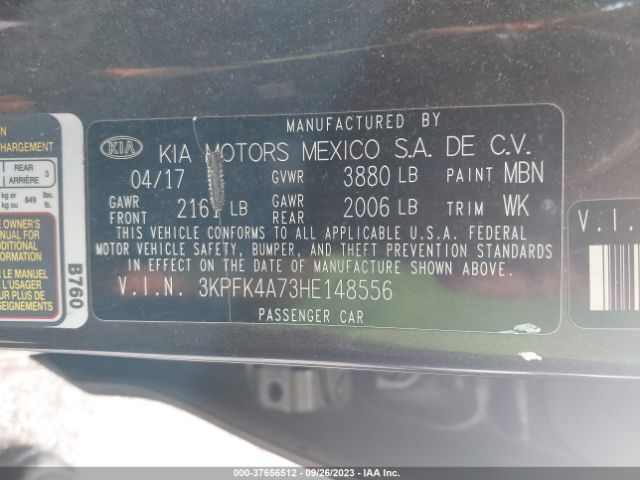 3KPFK4A73HE148556 KIA FORTE LX