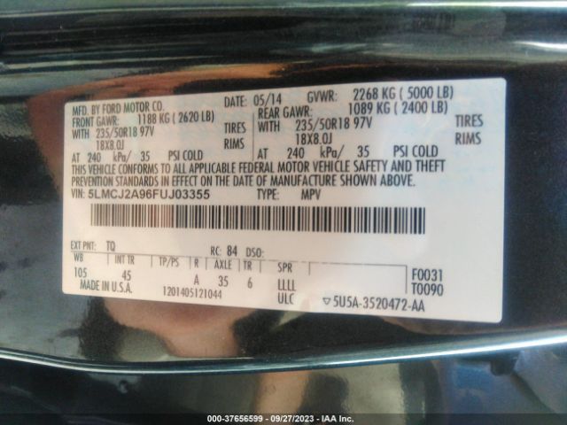 5LMCJ2A96FUJ03355 Lincoln MKC