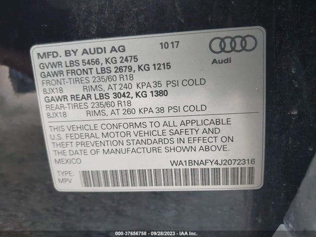 WA1BNAFY4J2072316 Audi Q5 Premium Plus