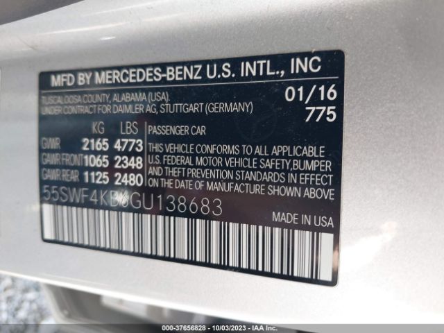 55SWF4KB6GU138683 Mercedes-Benz C-class C 300