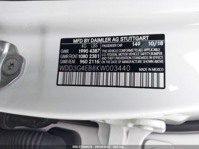 WDD3G4EB8KW003440 Mercedes-Benz A-class A 220