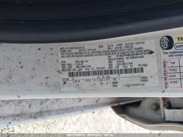 3FADP4BJ0KM107615 Ford FIESTA SE