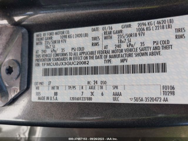 1FMCU0JX3GUC20082 Ford Escape Titanium