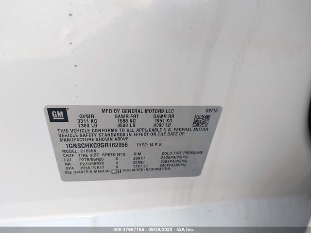 Chevrolet Suburban Lt 2016 1GNSCHKC8GR162056 Image 9