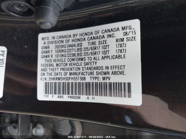 2HKRM3H50FH551568 Honda CR-V EX