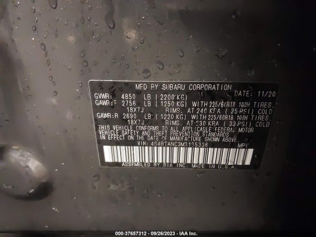 4S4BTANC3M3135336 Subaru Outback Limited