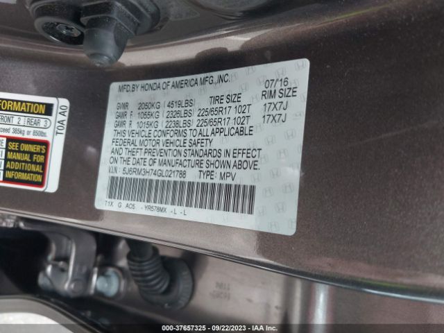 5J6RM3H74GL021788 Honda Cr-v Ex-l