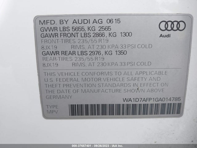 WA1D7AFP1GA014785 Audi Q5 Premium Plus