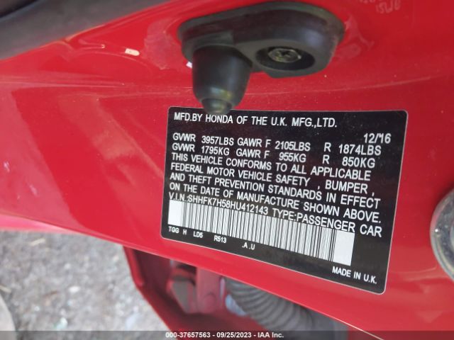 SHHFK7H58HU412143 Honda Civic Hatchback Ex